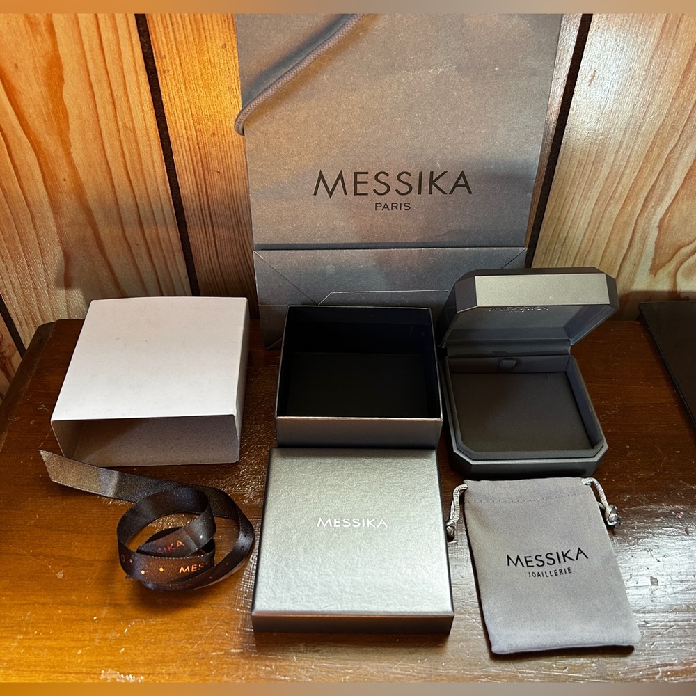 Messika gift jewelry packaging set boxes pouch gift box … gray LED light